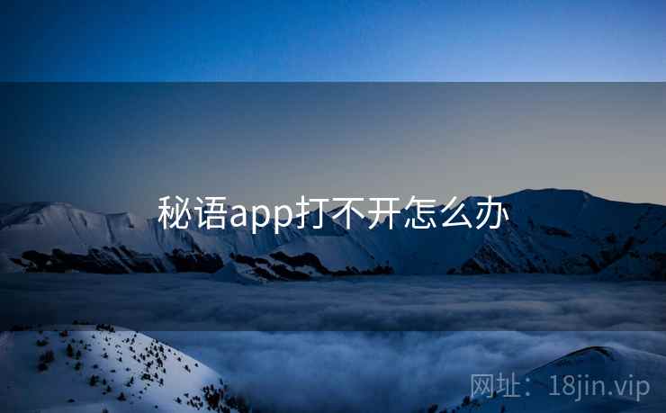 秘语app打不开怎么办